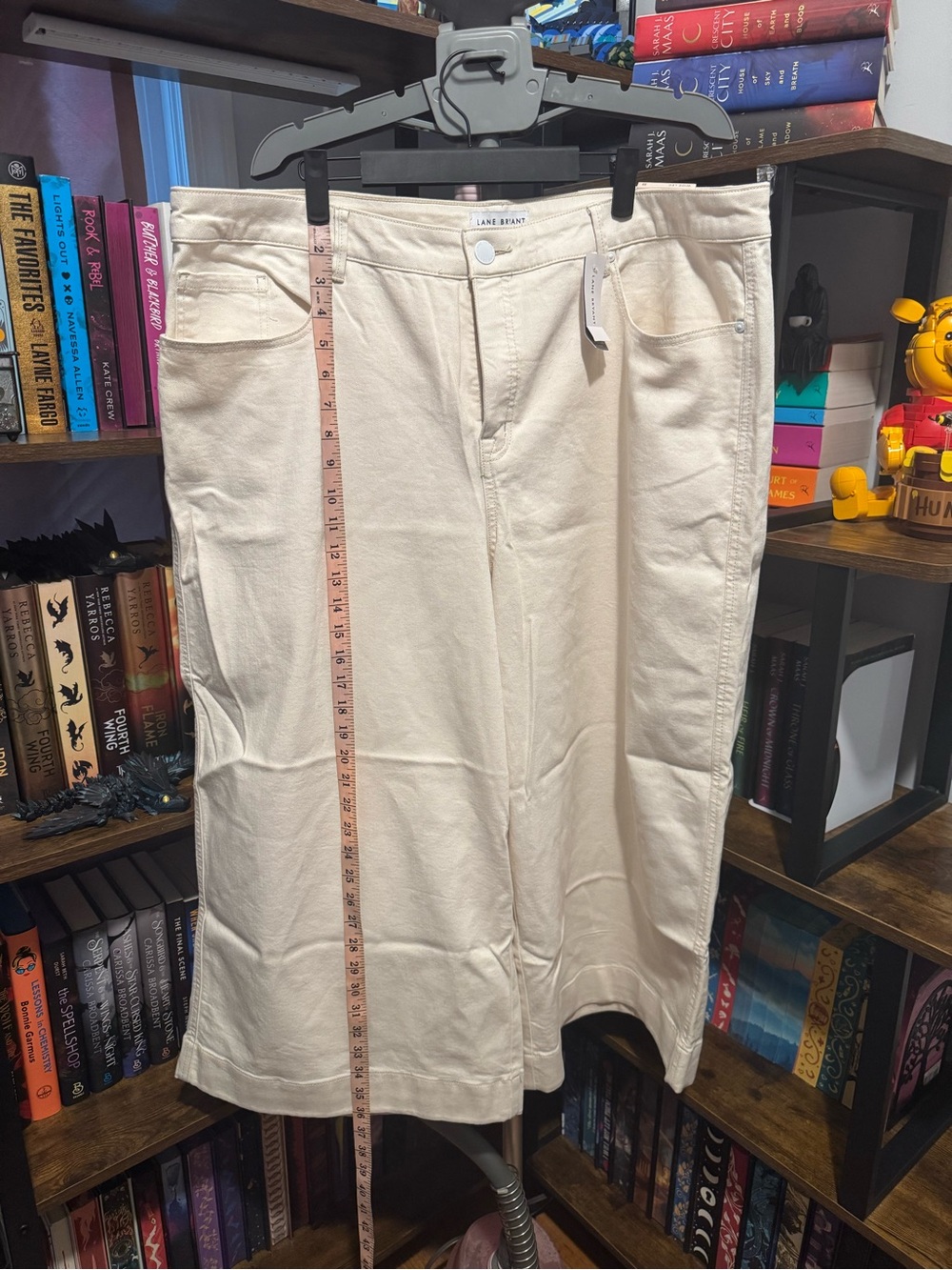 NWT Lane Bryant Off-White Wide-Leg Crop Chinos